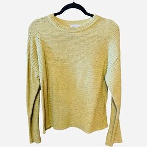 Yellow Ribbed Knit Sweater